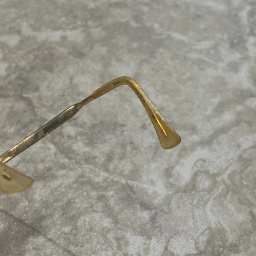 Vintage Hexagonal Gold Geometric Eyeglasses M/C 5 1/4 USA Retro Frames